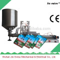 4 head semi-automatic stand up pouch filling and sealing machine for juice